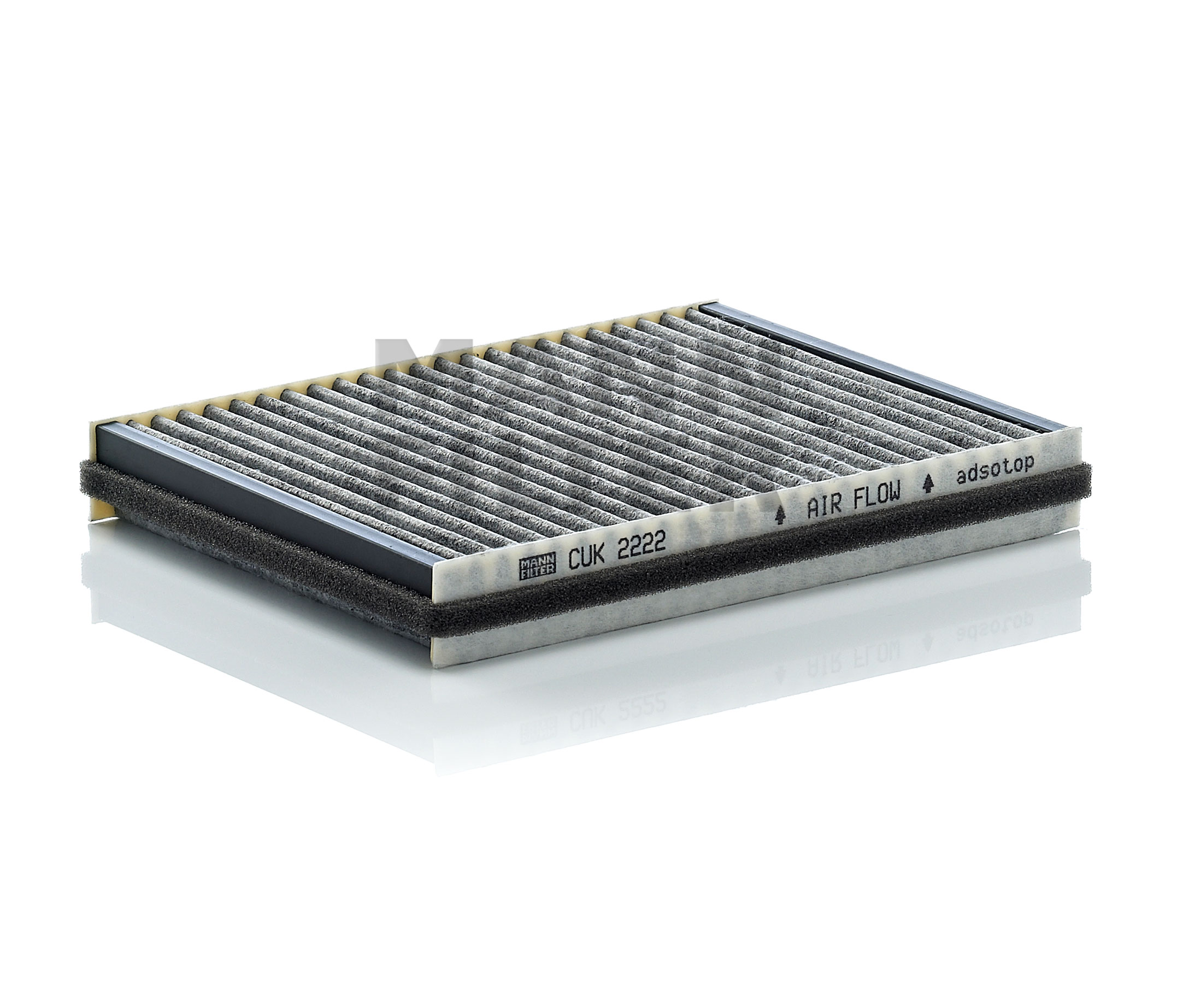MANN-FILTER CUK 2222 Kupefilter Lengde: 221mm, Bredde: 175mm, Høyde: 29mm
