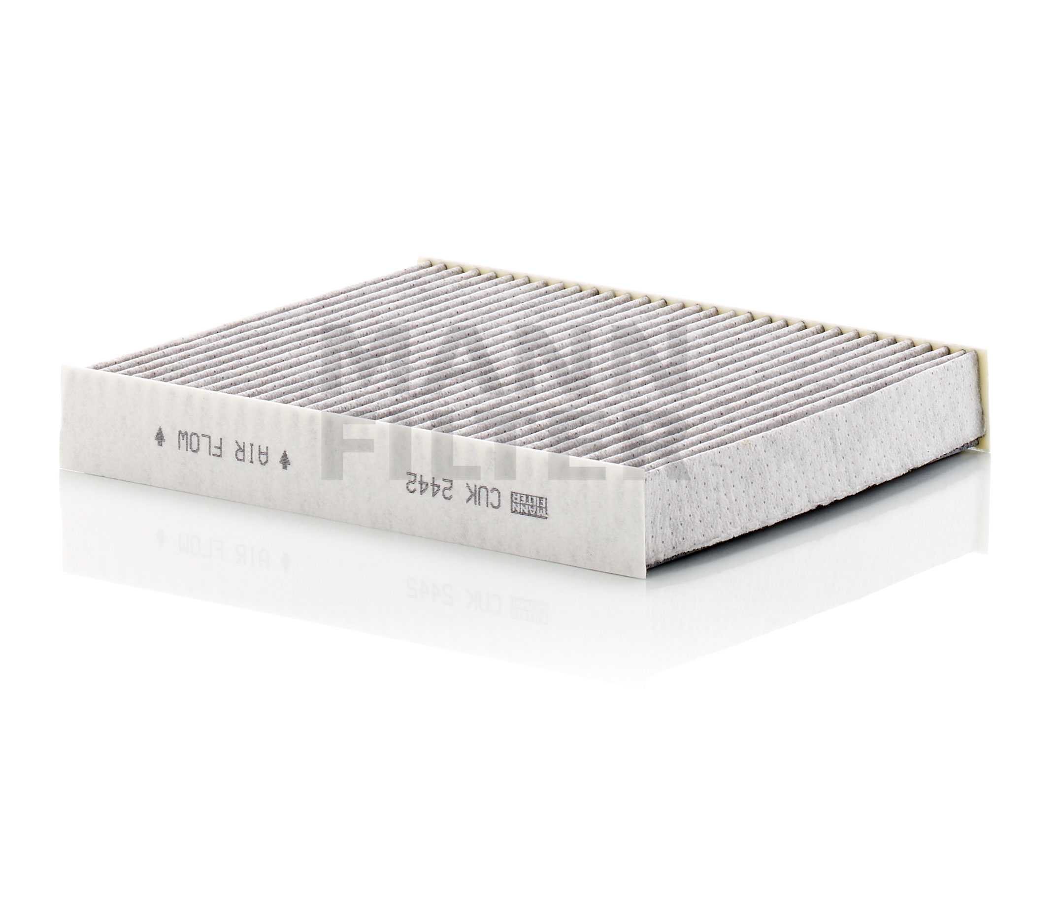 MANN-FILTER CUK 2442 Filtr, wentylacja przestrzeni pasażerskiej Długość: 240[mm], Szerokość: 204[mm], Wys.: 36[mm]