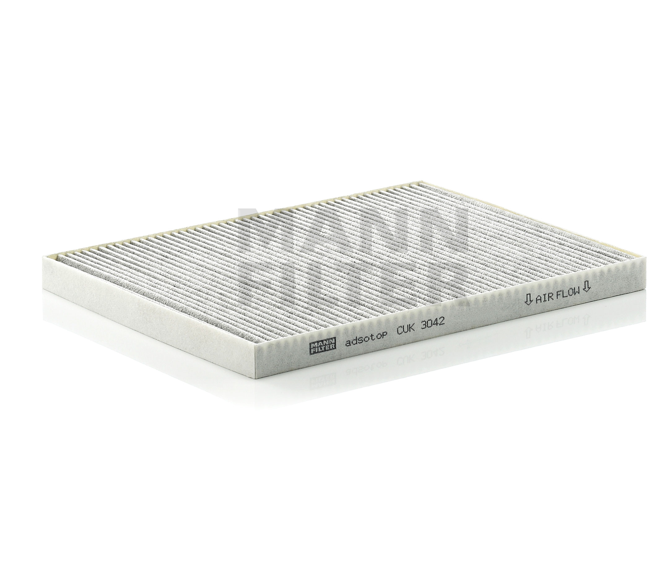 MANN-FILTER CUK 3042 Filtr, wentylacja przestrzeni pasażerskiej Długość: 292[mm], Szerokość: 226[mm], Wys.: 21[mm]